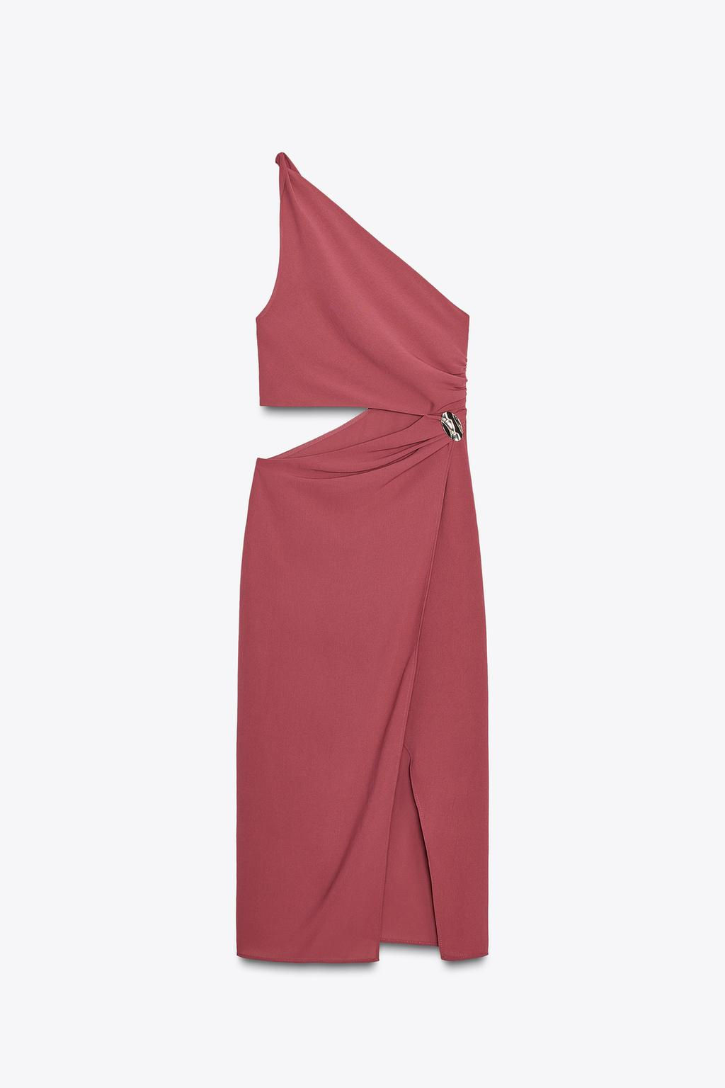 ASYMMETRIC MIDI DRESS WITH APPLIQUE - Zara фото 6