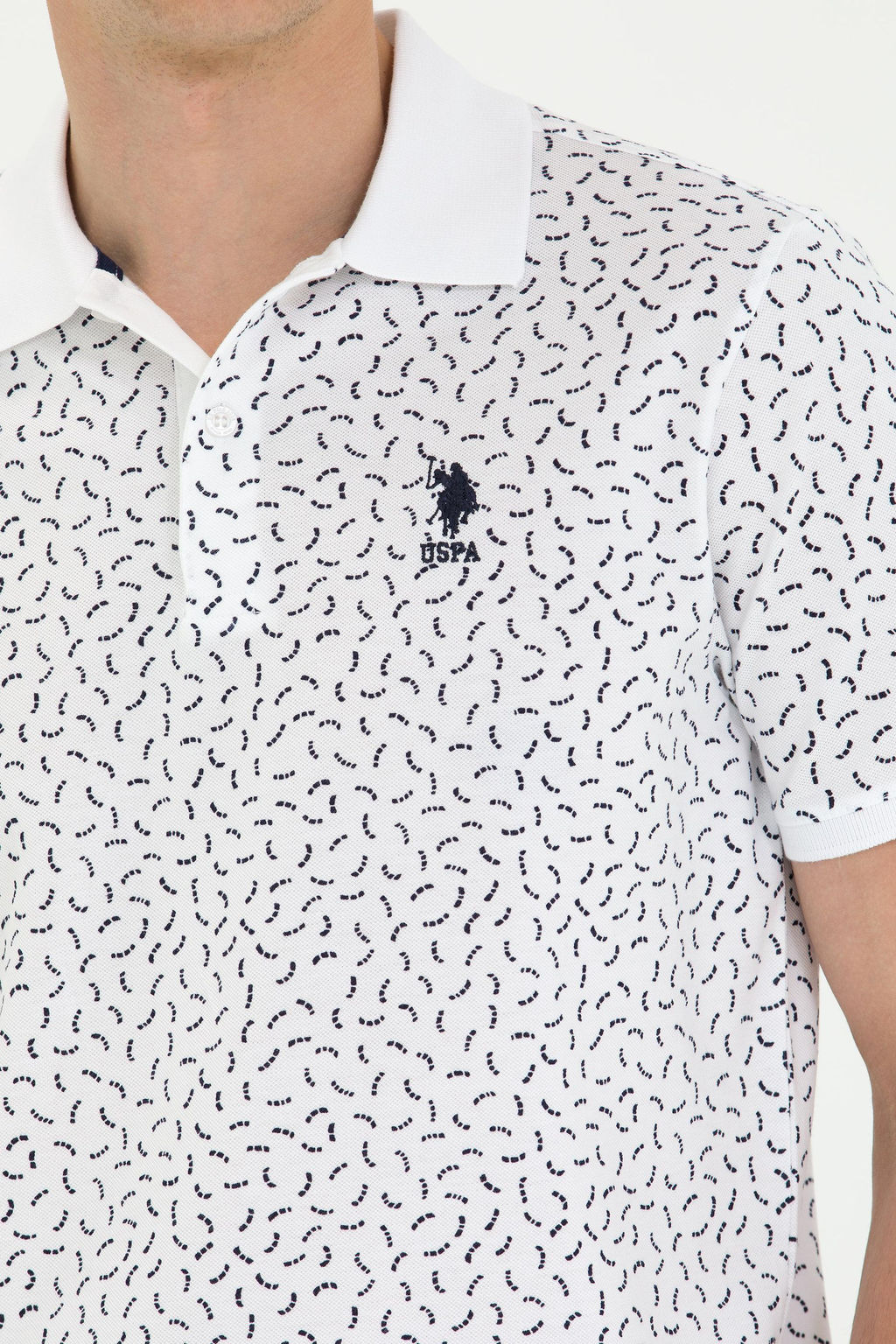 Мужская темно-синяя футболка с воротником-поло - U.s. polo assn фото 7