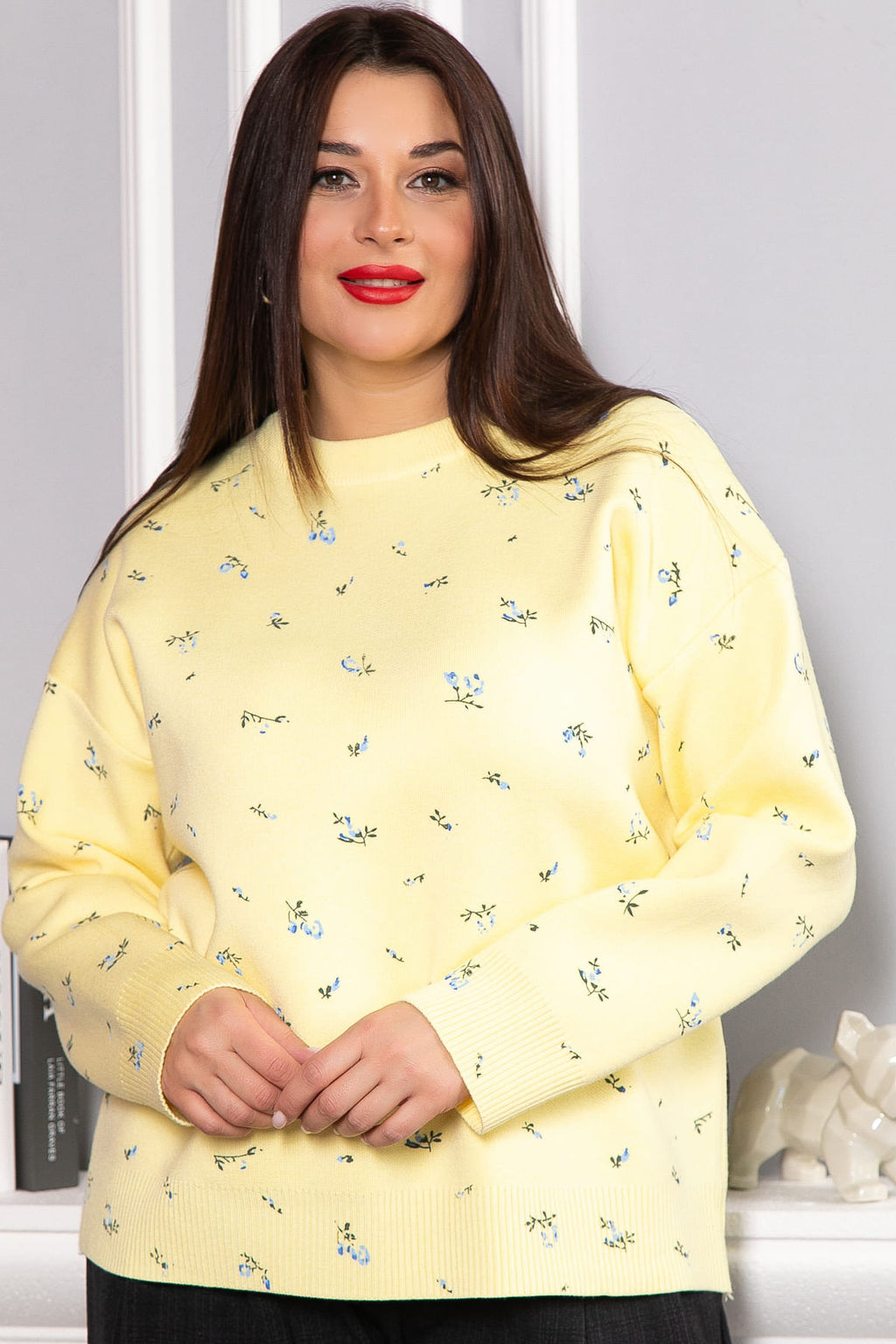 Свитер оверсайз Анита (лимонный) Б14758-1М