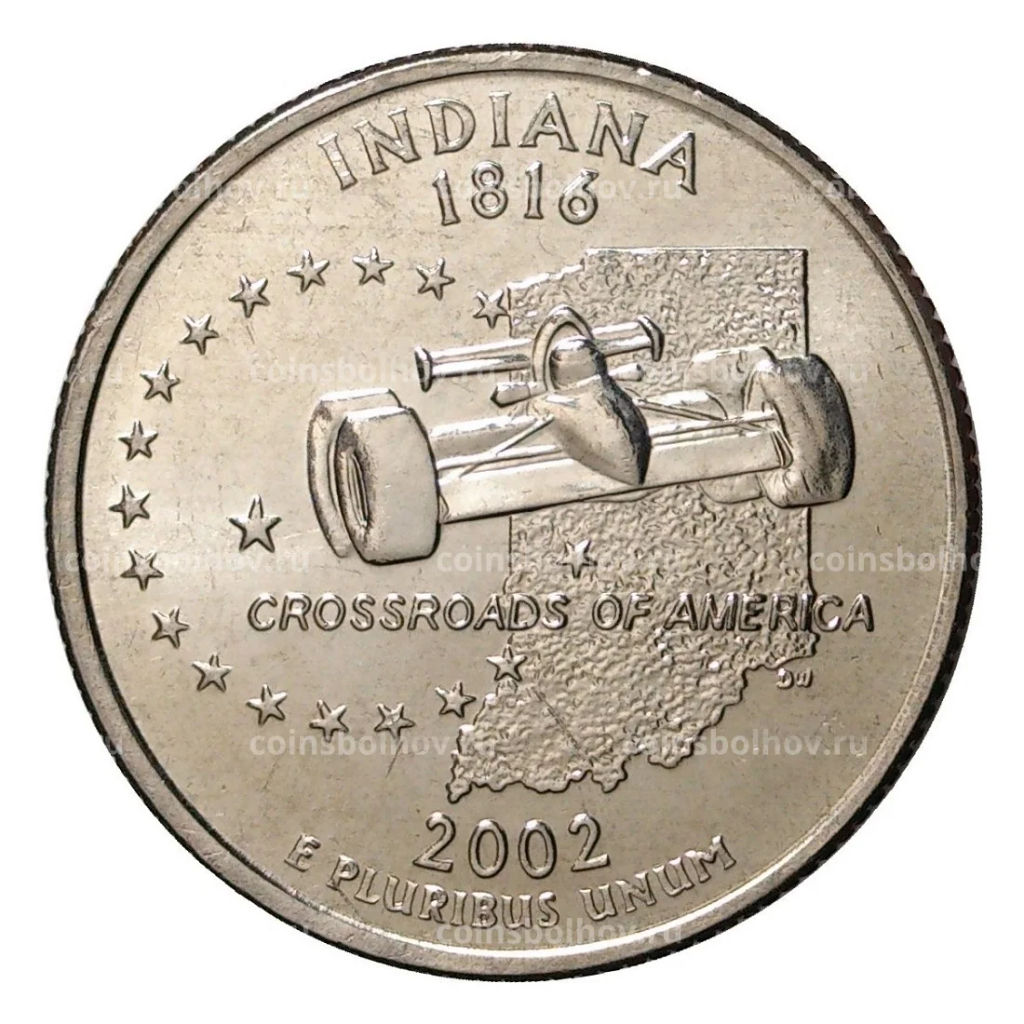25 центов 2002 года D Штаты и территории - Индиана
