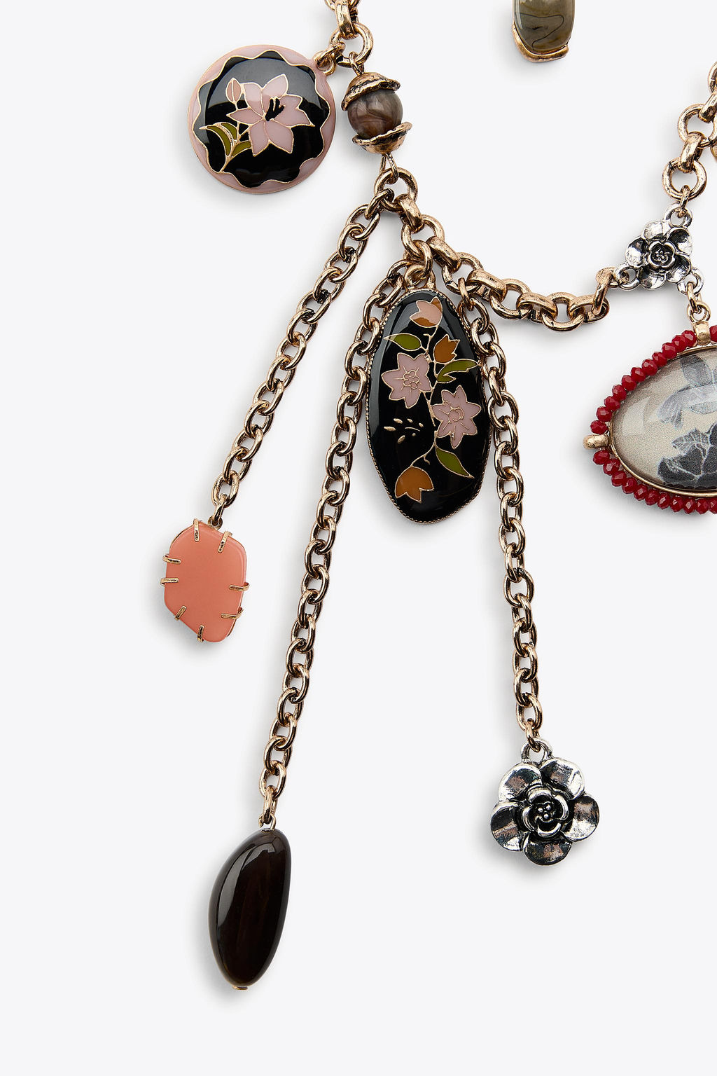 PACK OF 2 RESIN CHARM LINK NECKLACES - Zara фото 5