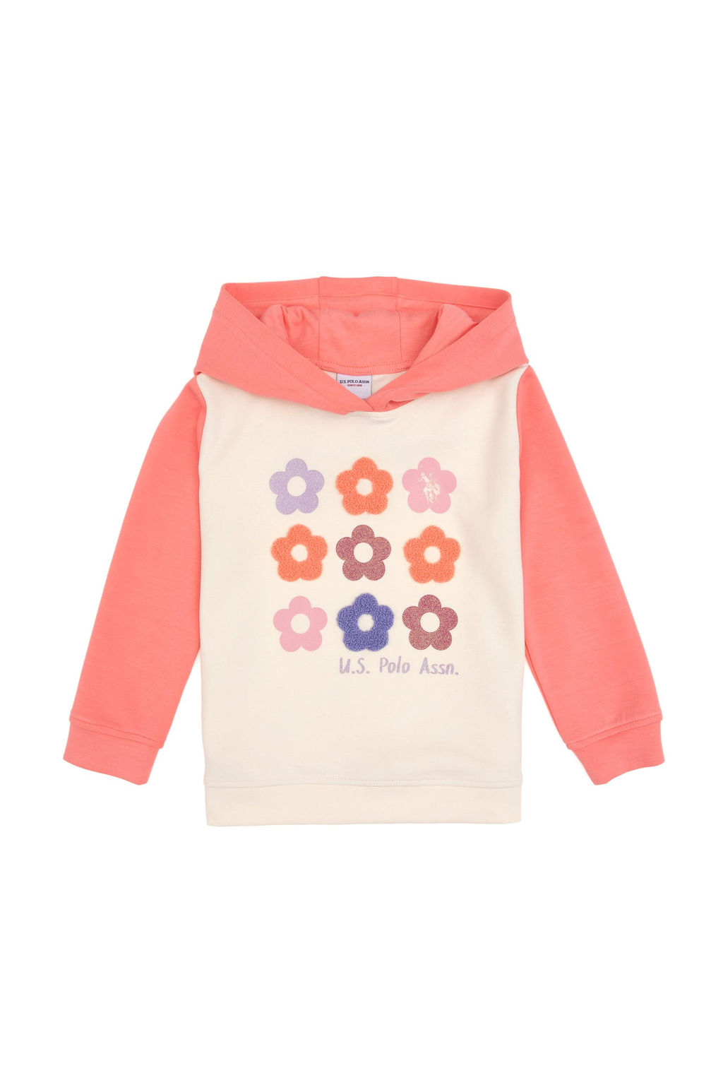 K_z _ocuk Neon Pembe Kap__onlu Sweatshirt - U.s. polo assn фото 2