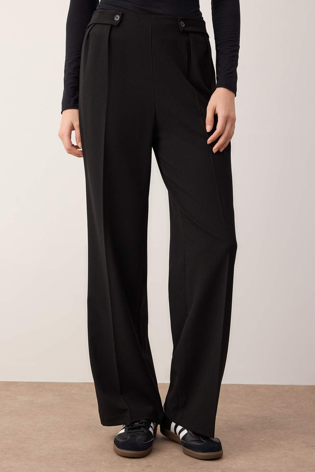 Sustainable Siyah Wide Leg/Genis Paca Kumas Pantolon TWOAW26PL00086 - Trendyolmilla фото 7