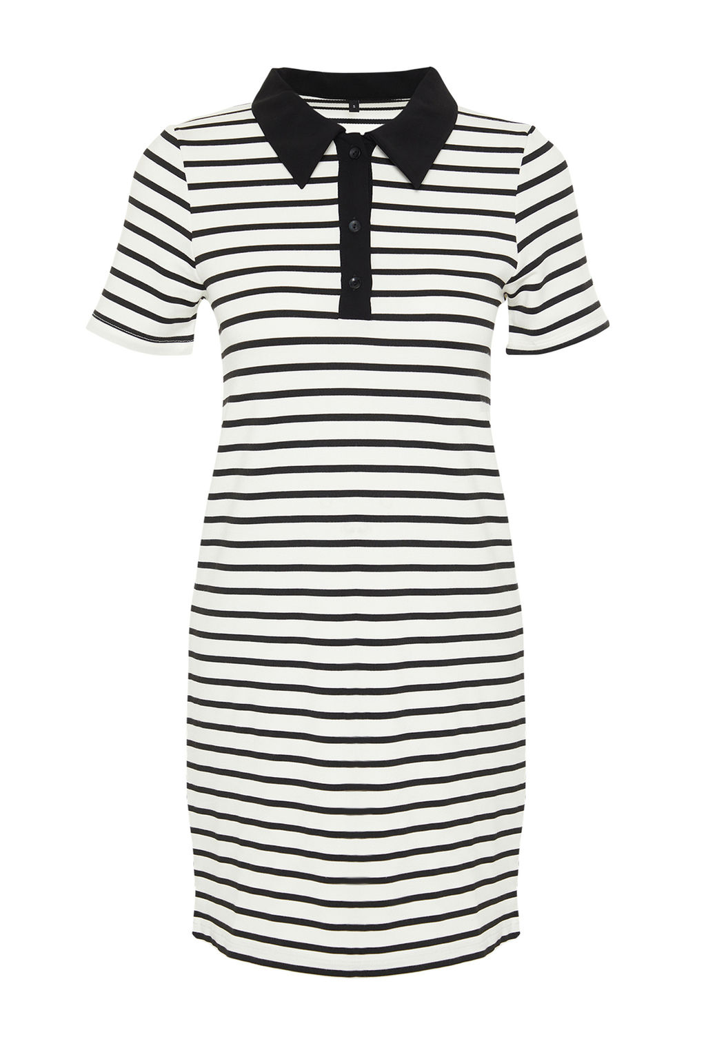 Kahverengi Beyaz Cizgili Polo Yaka A Kesim/Can Form Orme Elbise TWOSS24EL00023 - Trendyolmilla фото 15