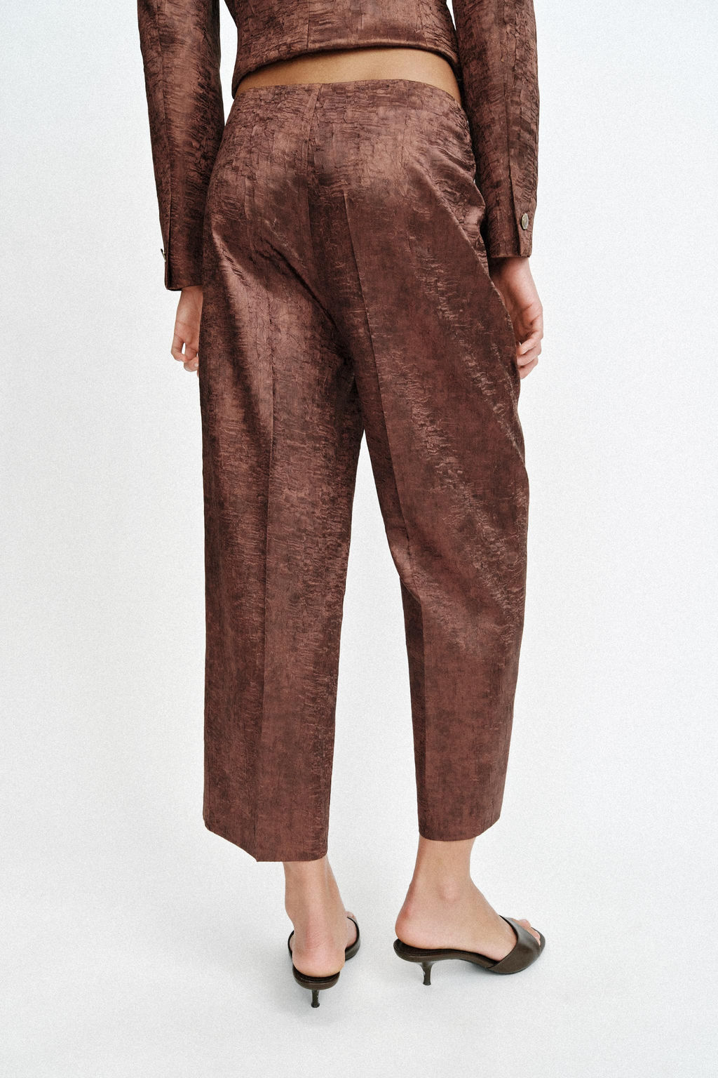 PANTAL?N CULOTTE EFECTO ARRUGADO / Cobre