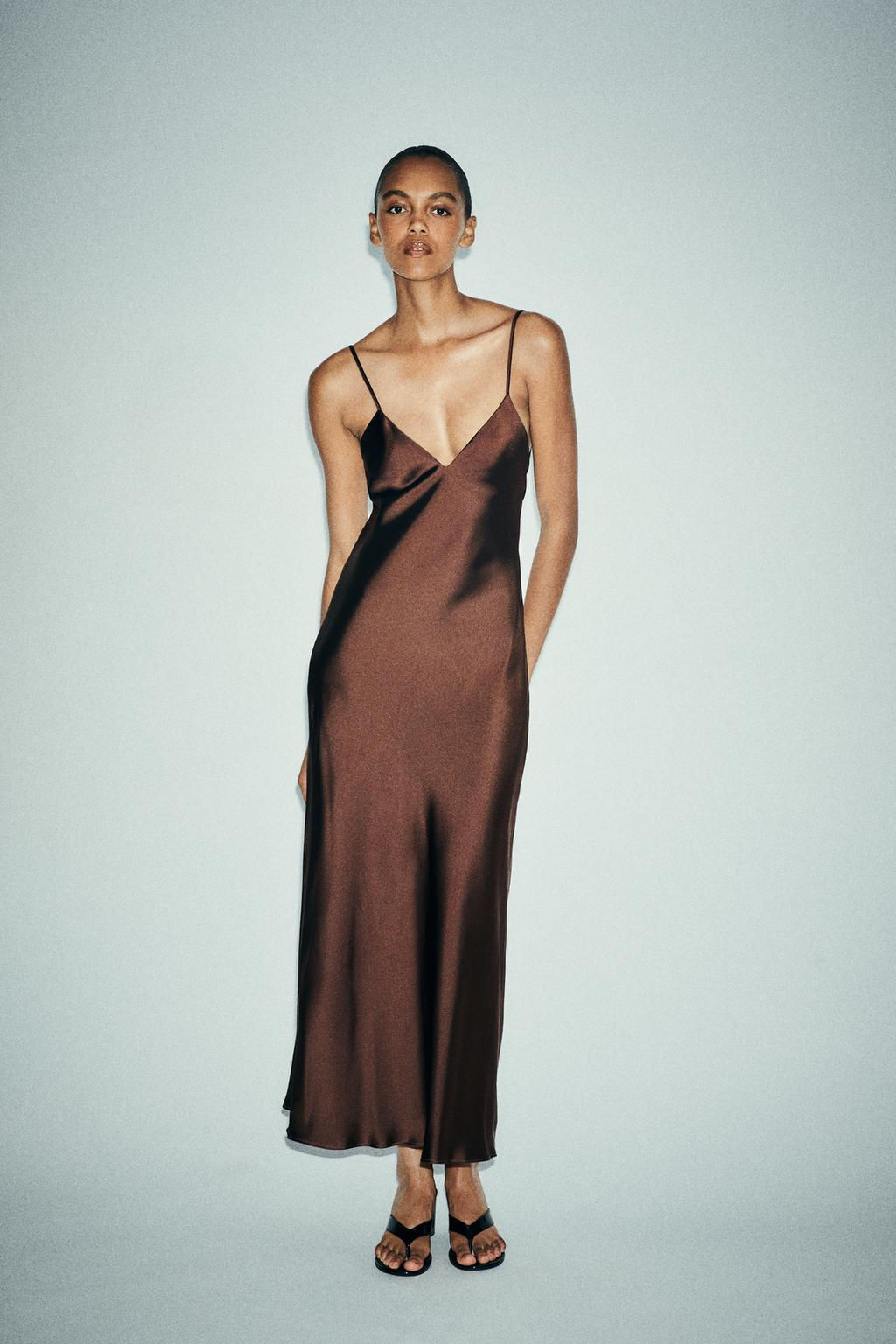SATIN MIDI DRESS - Zara фото 17