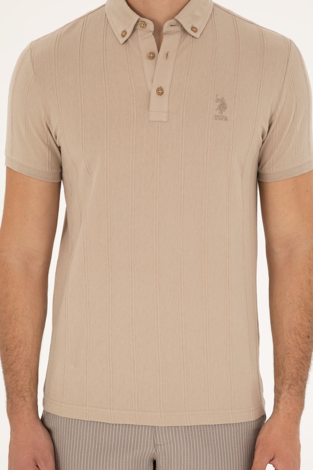 U. S. Polo Assn / Мужская футболка светло-хаки - U.s. polo assn фото 6