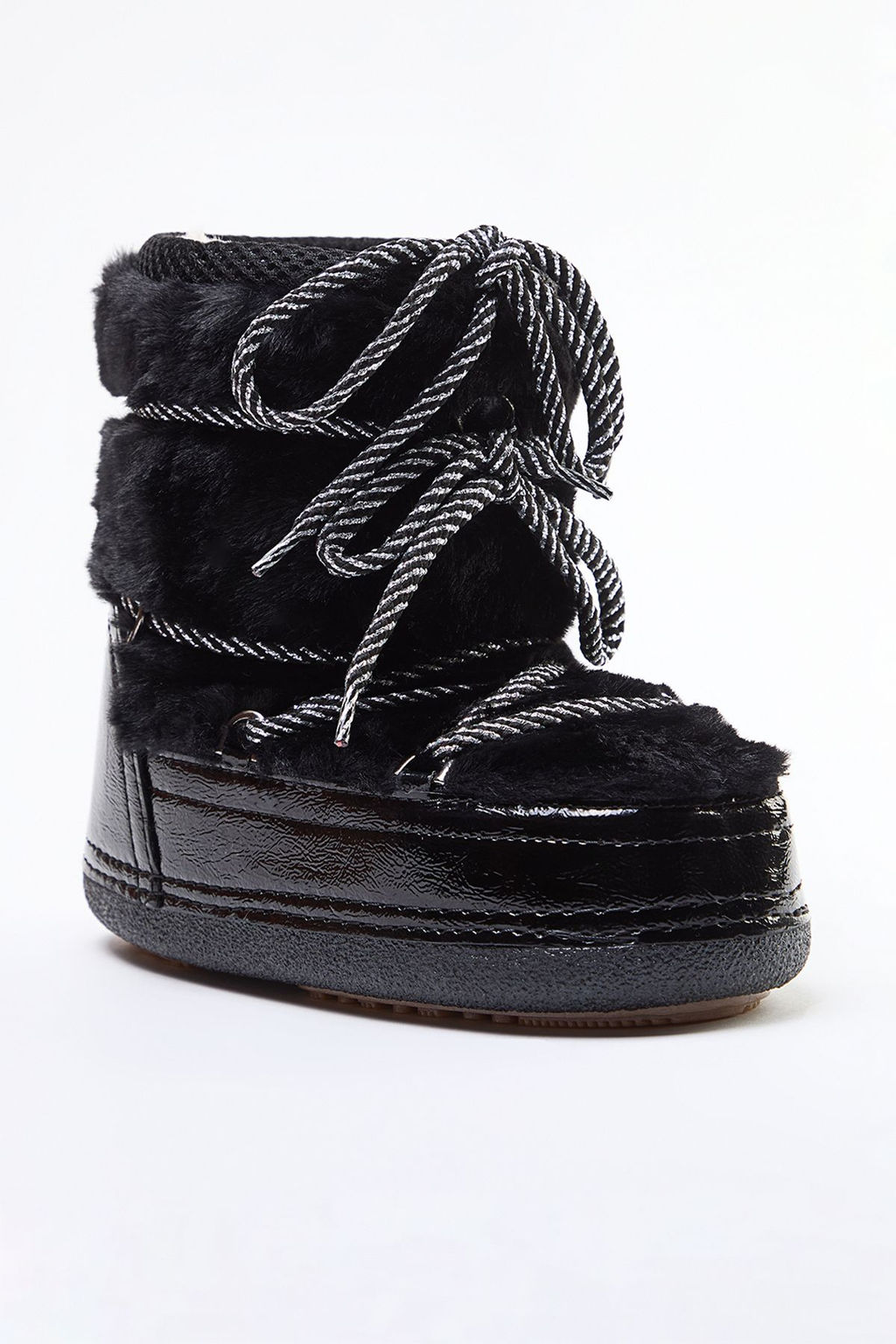 Trendyolmilla Shoes Siyah Kurklu Bagc?kl? Pelus Kad?n Kar Bot TAKAW25BO00050  фото 3