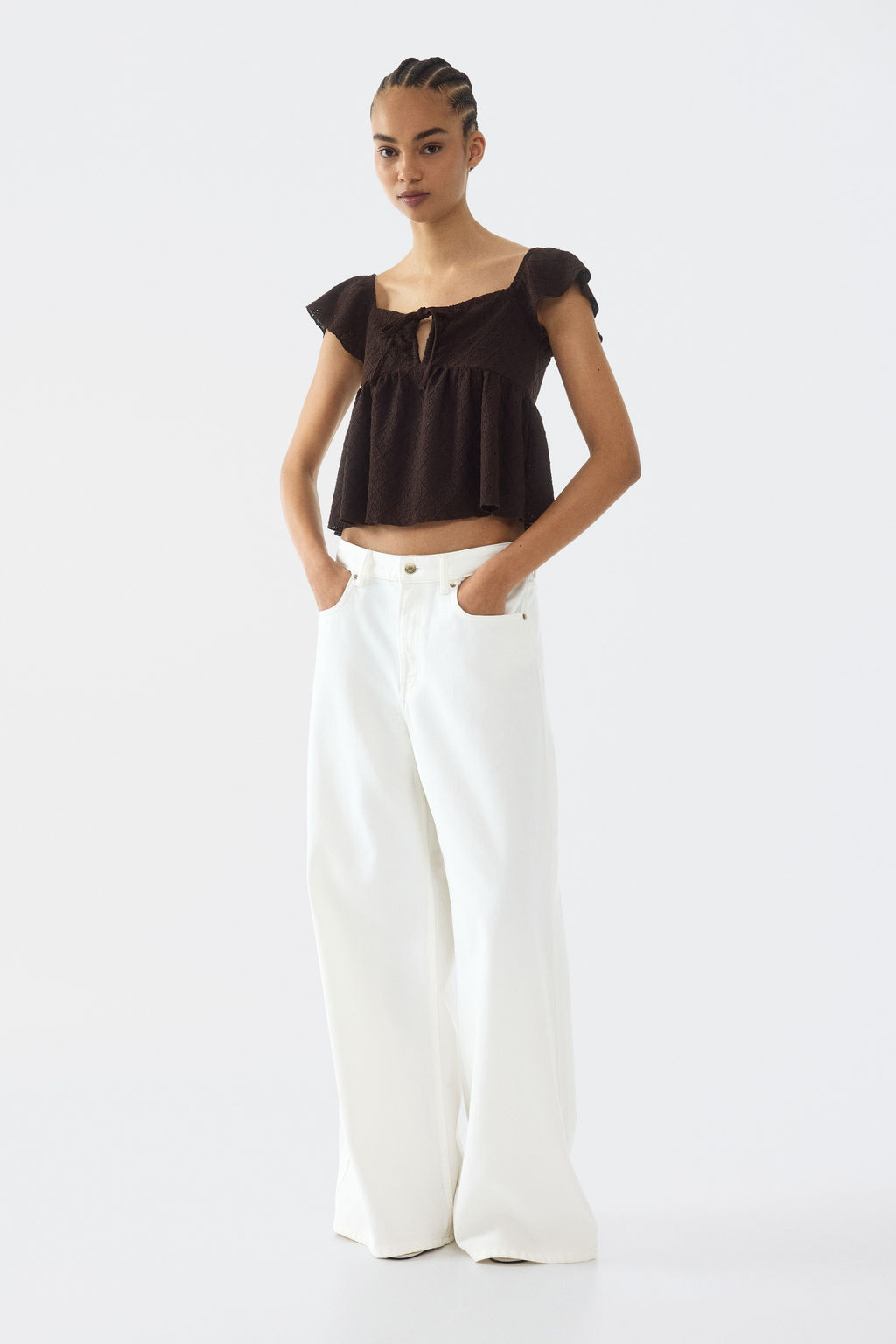 Blusa en punto pointelle - H&m фото 9