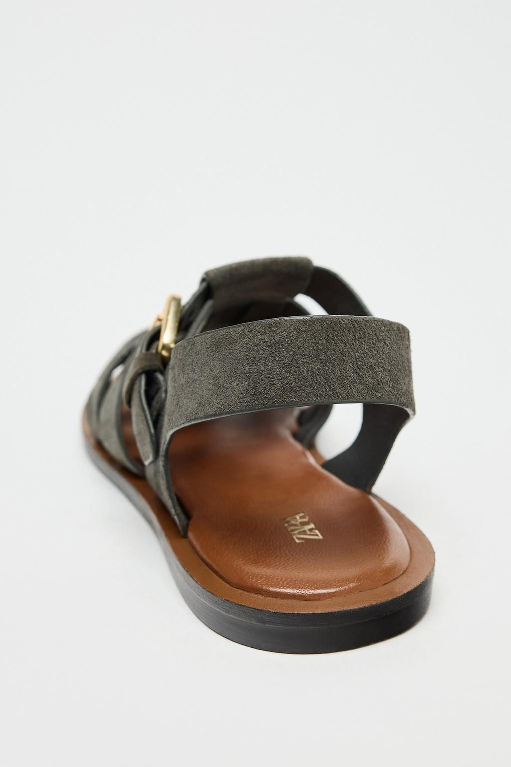 SPLIT SUEDE CAGE SANDALS - Zara фото 5