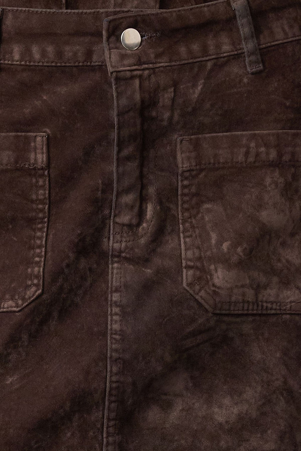 Kahverengi Suet Gorunumlu Normal Bel Mini Denim Etek TWOAW25ET00101