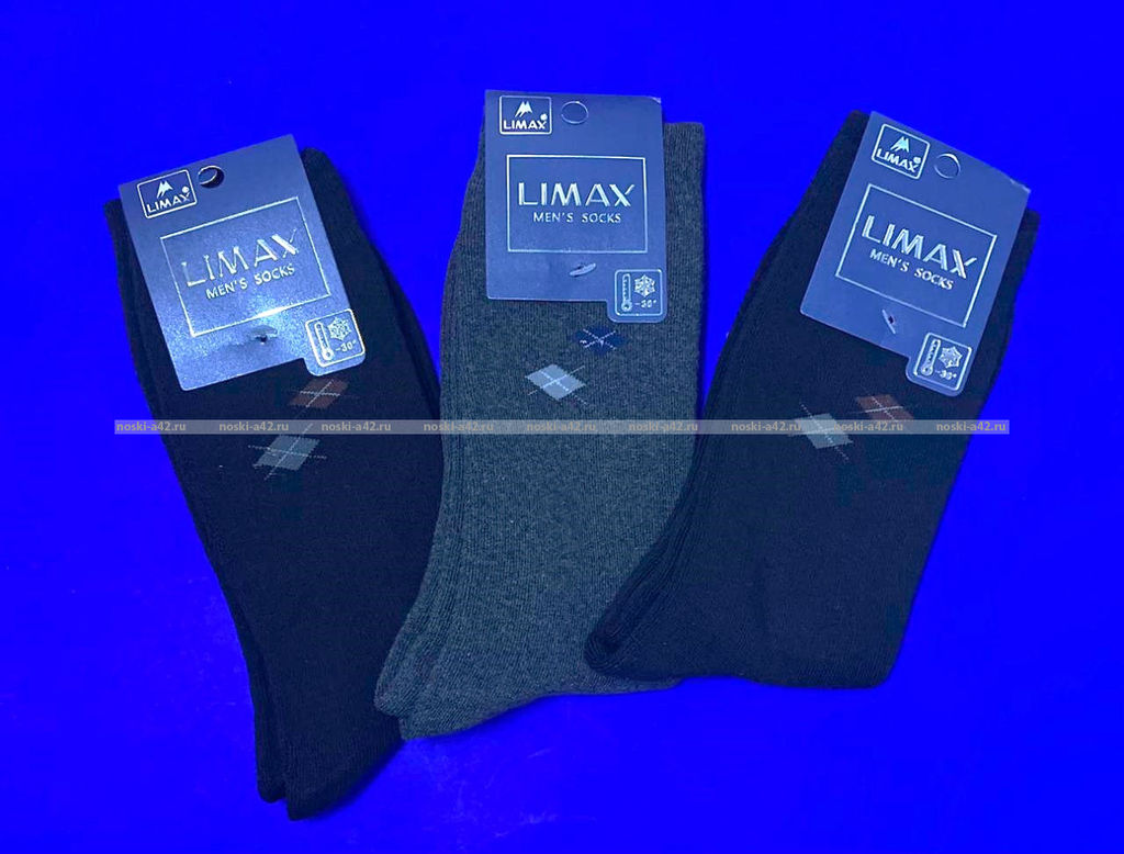 Цена за 6 пар. LIMAX носки мужские внутри махра арт. 6060 (683,65100)