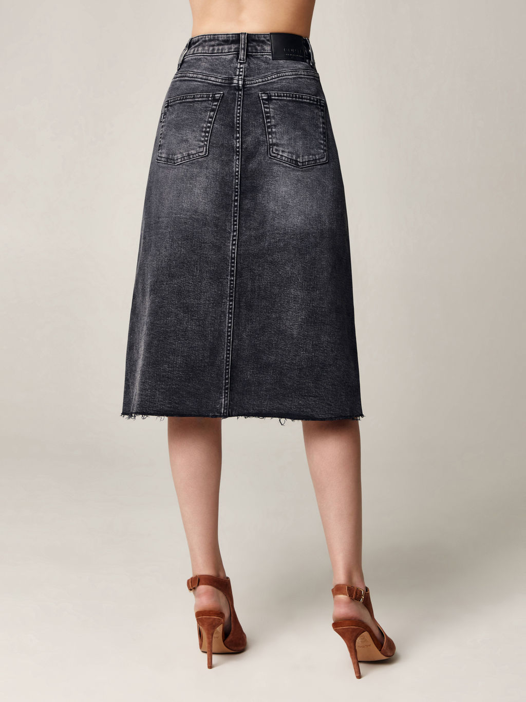 CONTE CON-496 Джинсовая юбка с необработанным краем washed black washed black