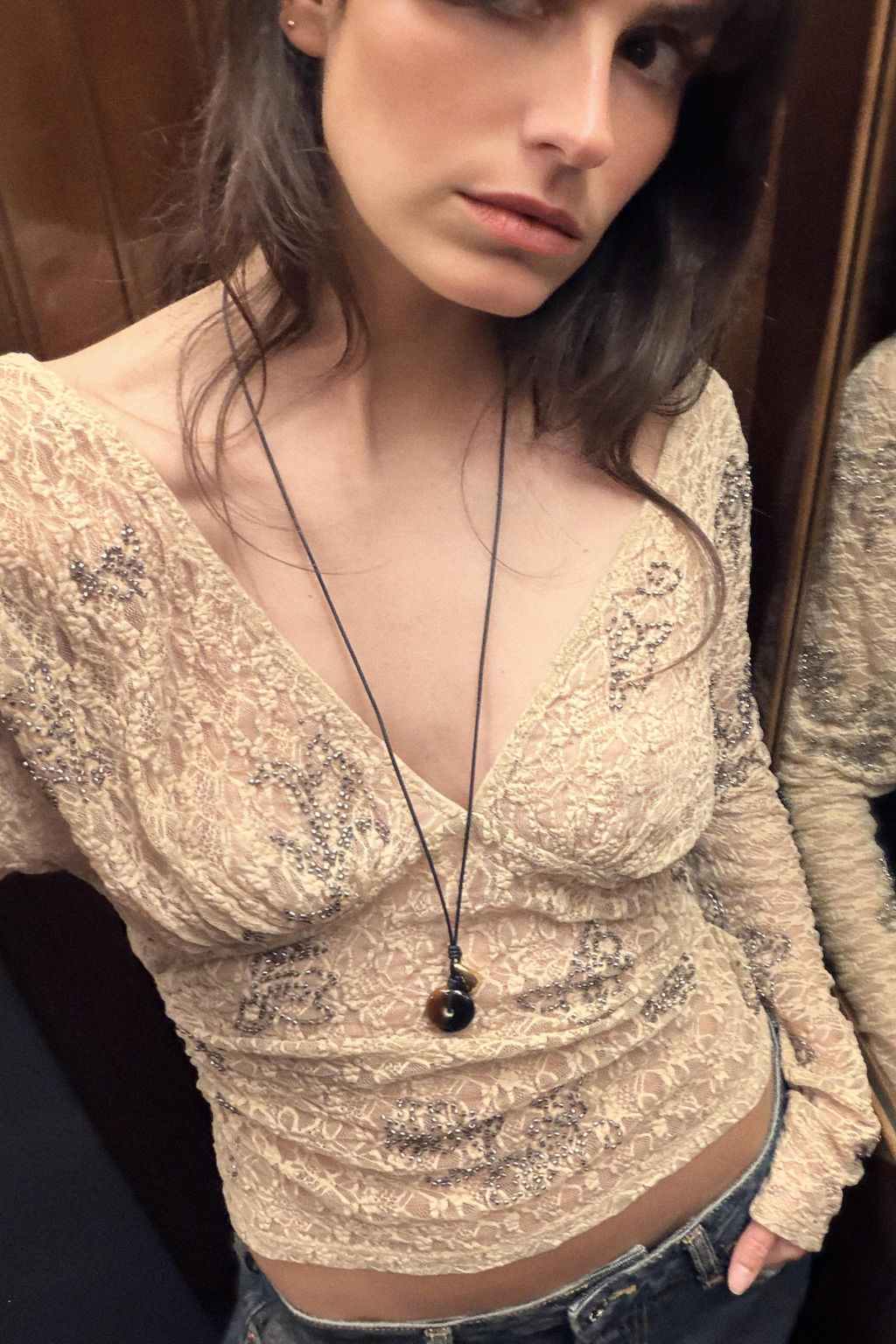 TOP WITH BEADED EMBROIDERY - Zara фото 4