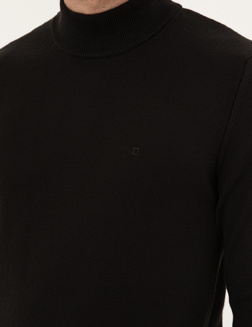 Siyah Slim Fit Yar_m Bal_k__ Yaka Basic Triko Kazak - Pierre cardin фото 7