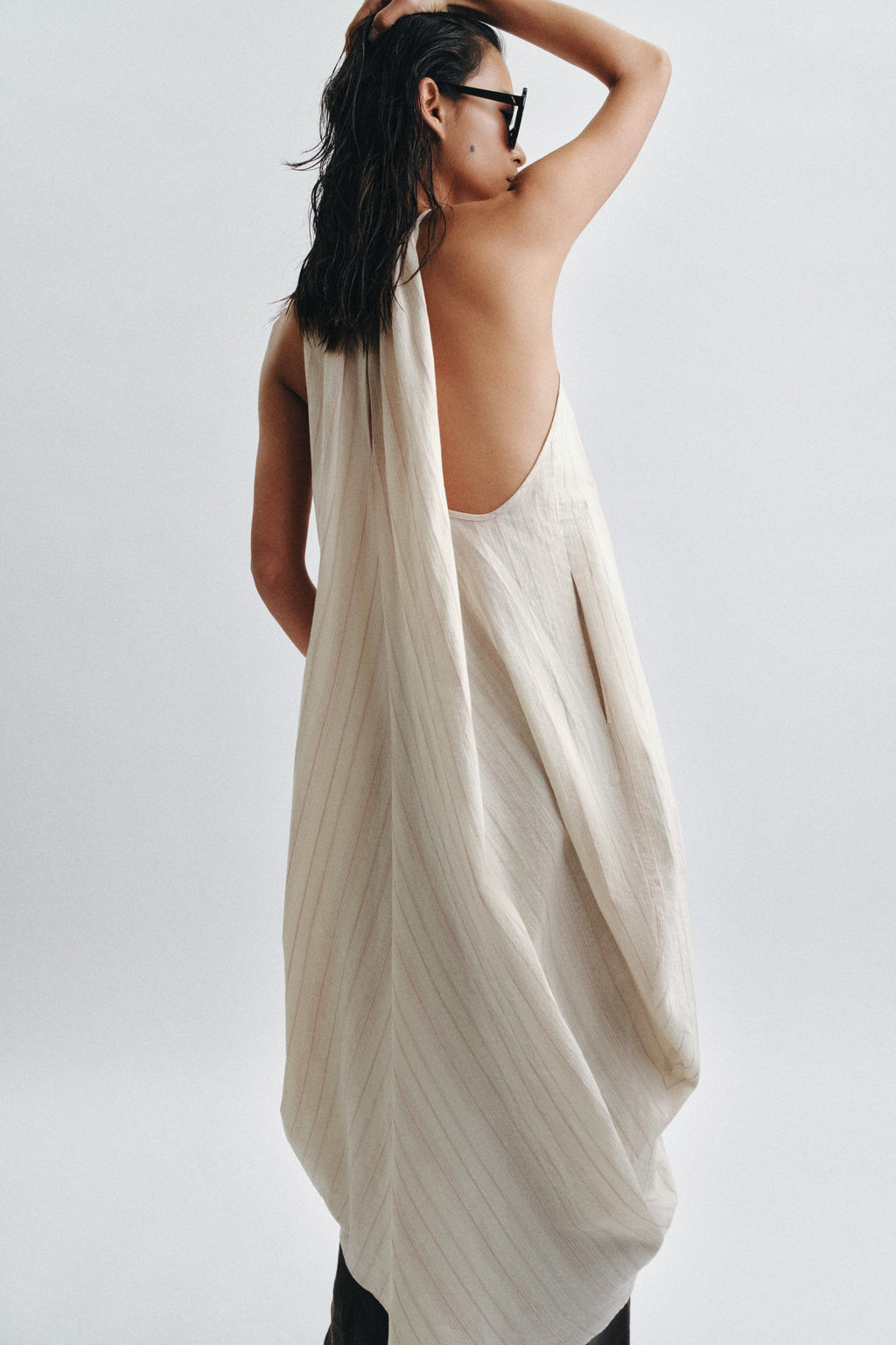 VESTIDO HALTER CON LINO ZW COLLECTION / rayas - Zara фото 3