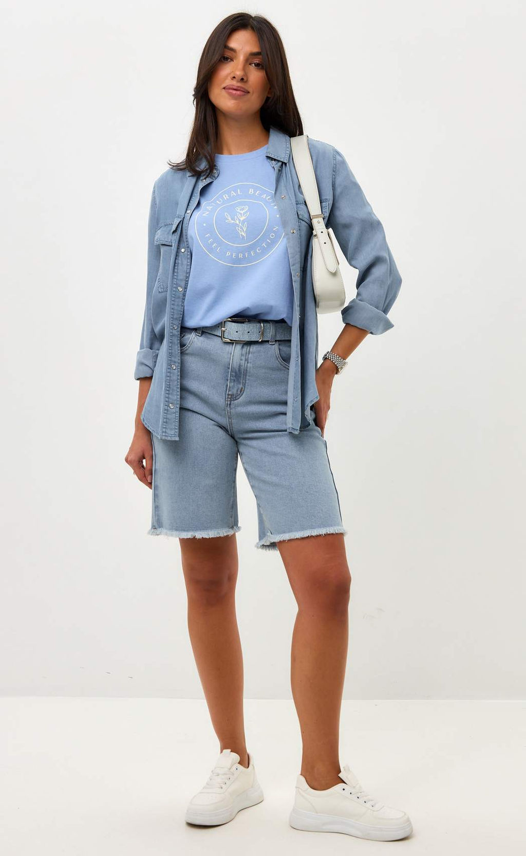 Шорты джинс F512-0908 l.blue