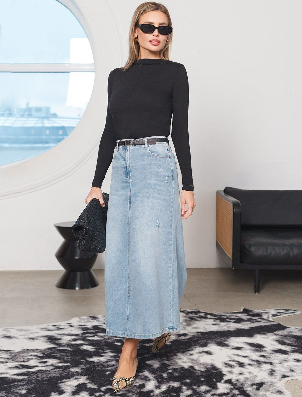 Джемпер с цельнокроеным воротом из премиального хлопка