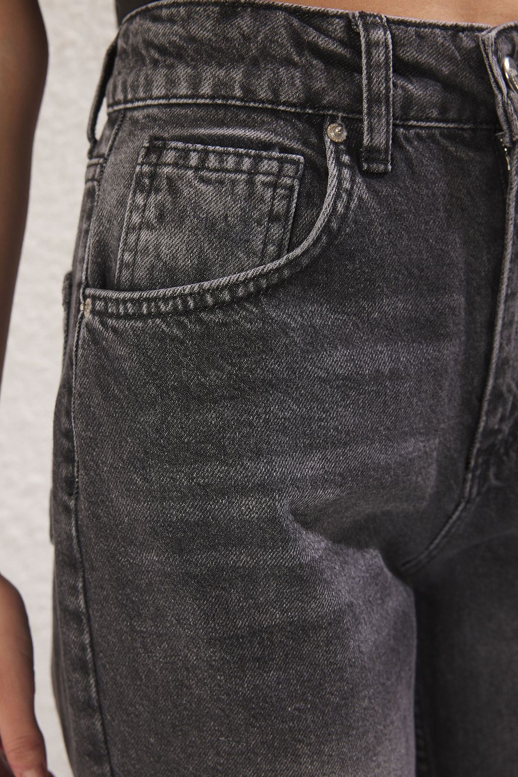 Antrasit Yuksek Bel Wide Leg Jeans TWOSS25JE00172