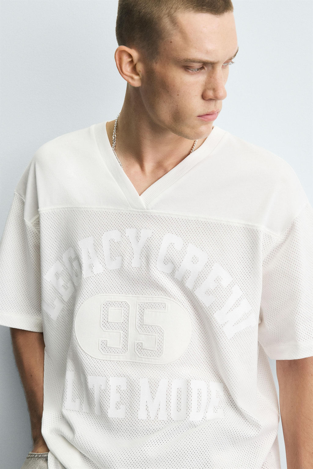 T-SHIRT WITH TEXTURED PANELS - Zara фото 5