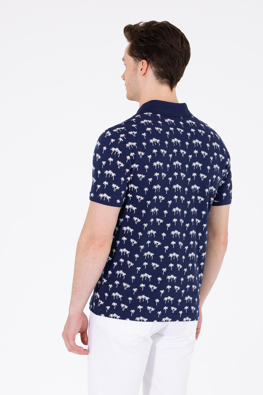 U. S. Polo Assn Мужская темно-синяя футболка с воротником-поло - U.s. polo assn фото 5