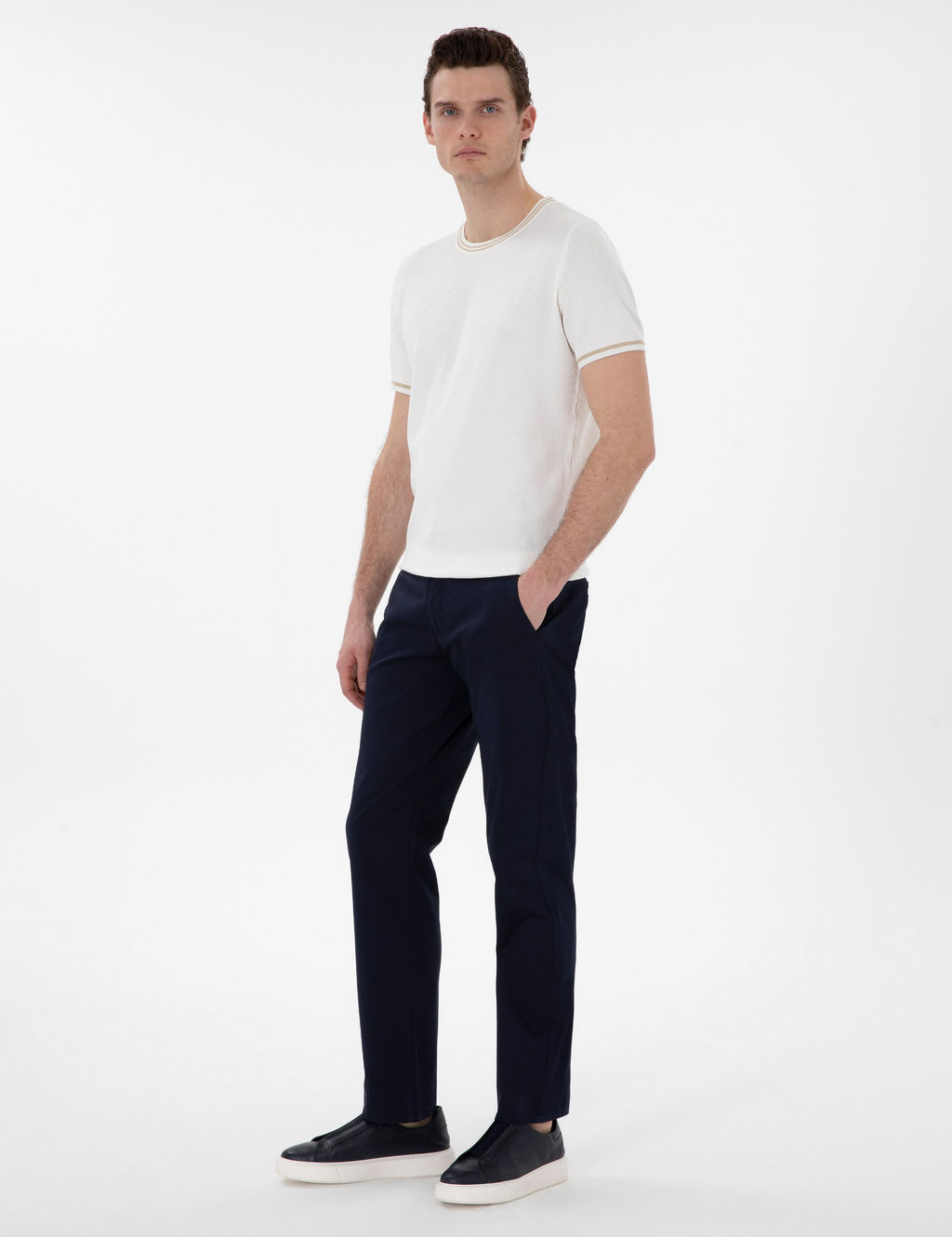 Lacivert Regular Fit Kanvas Pantolon