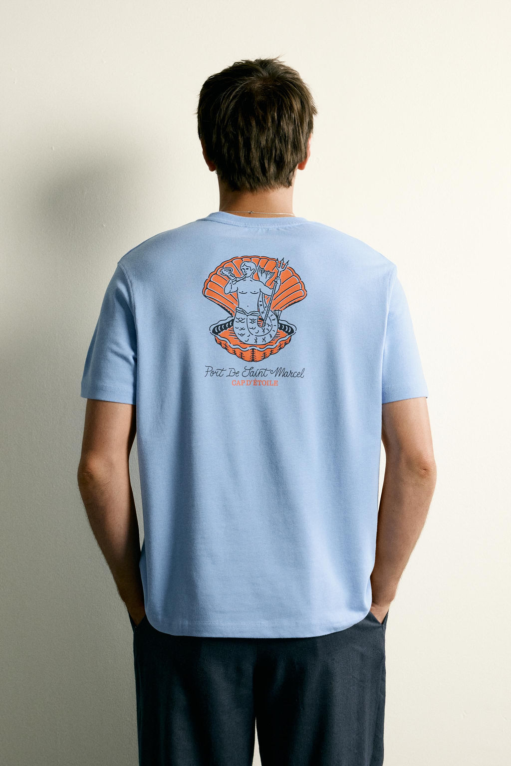 CAMISETA RELAXED FIT COMBINADA / Azul claro - Zara фото 3