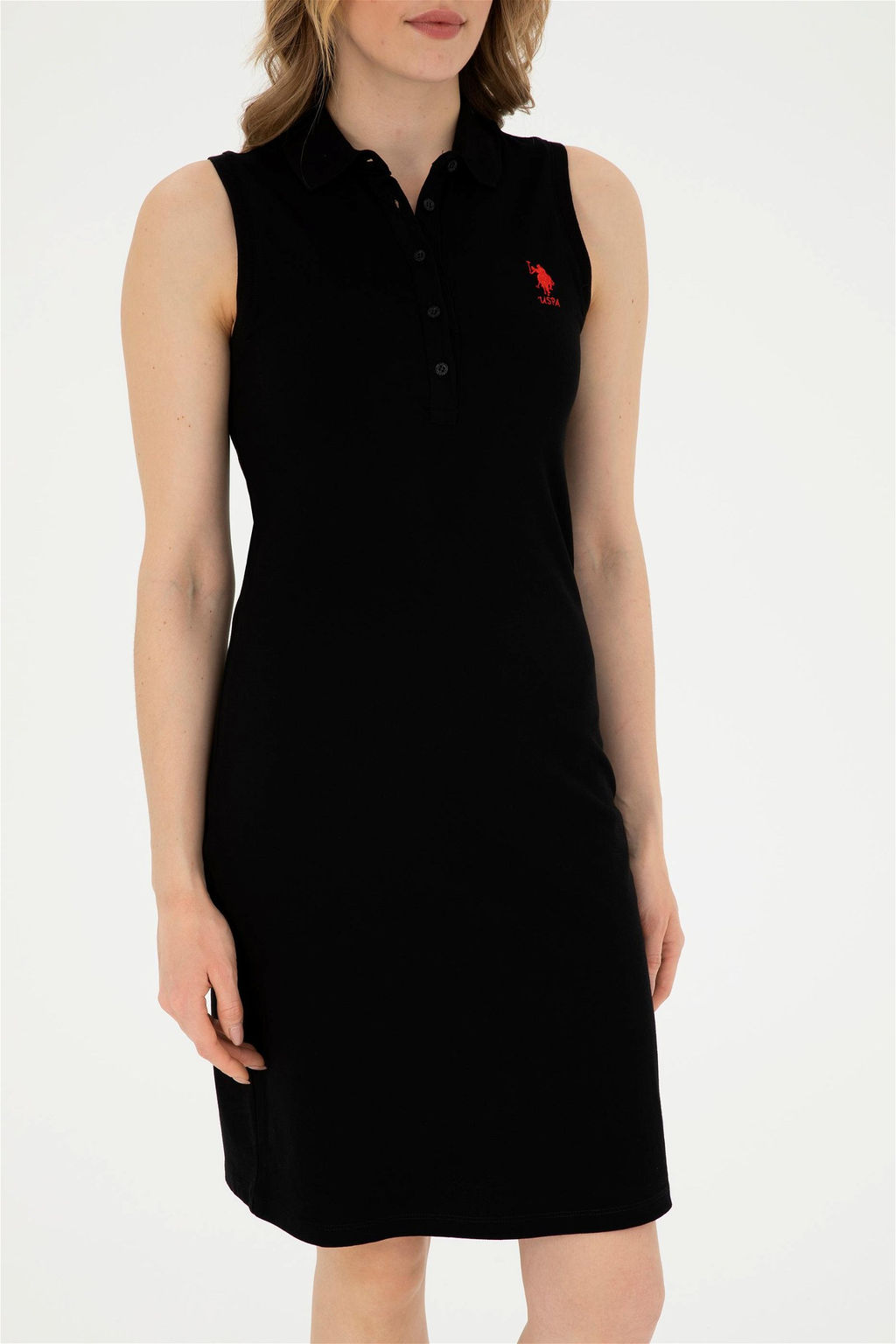 Женское черное трикотажное платье - U.s. polo assn фото 6