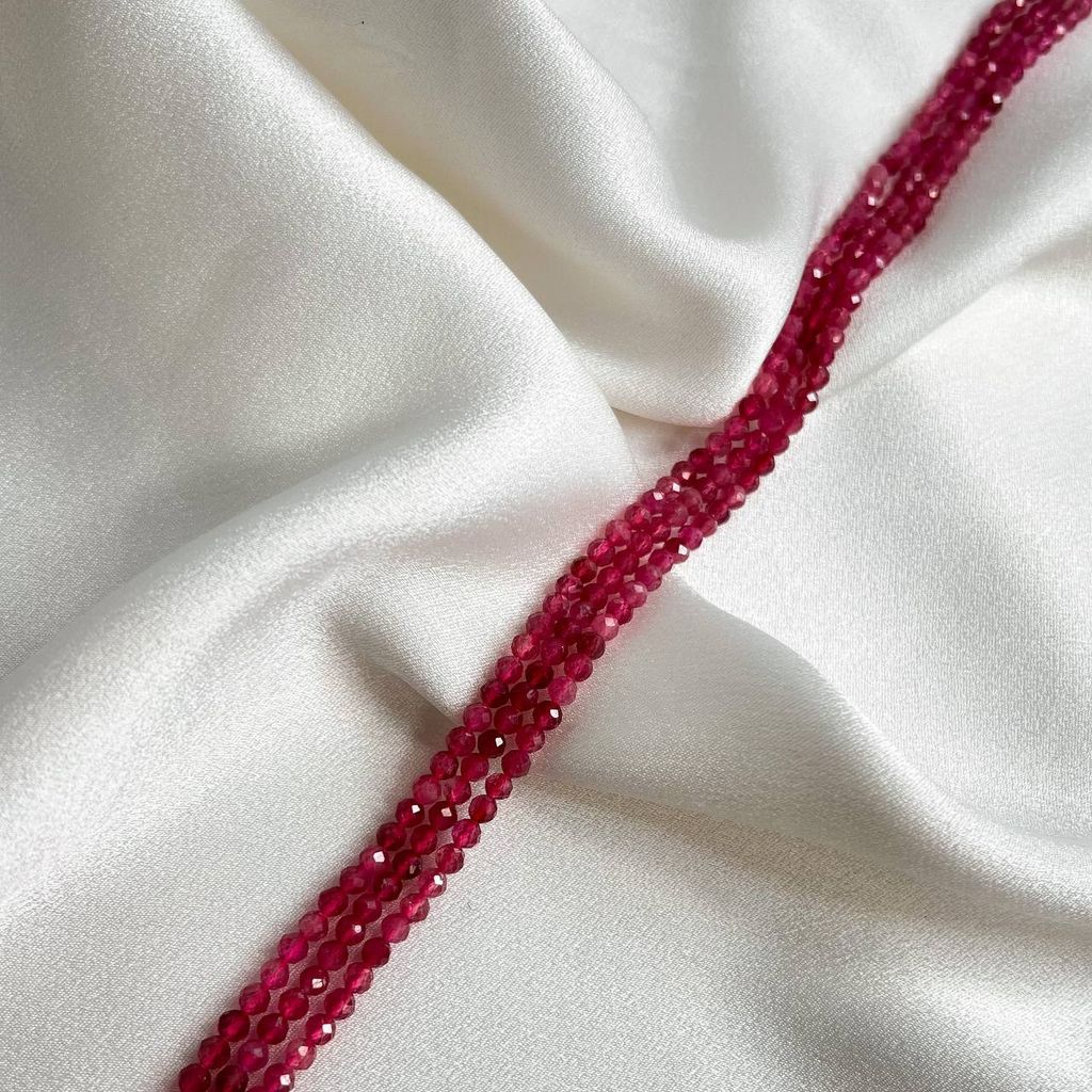 Бусины для рукоделия из Турмалина розового огранка (Бразилия)