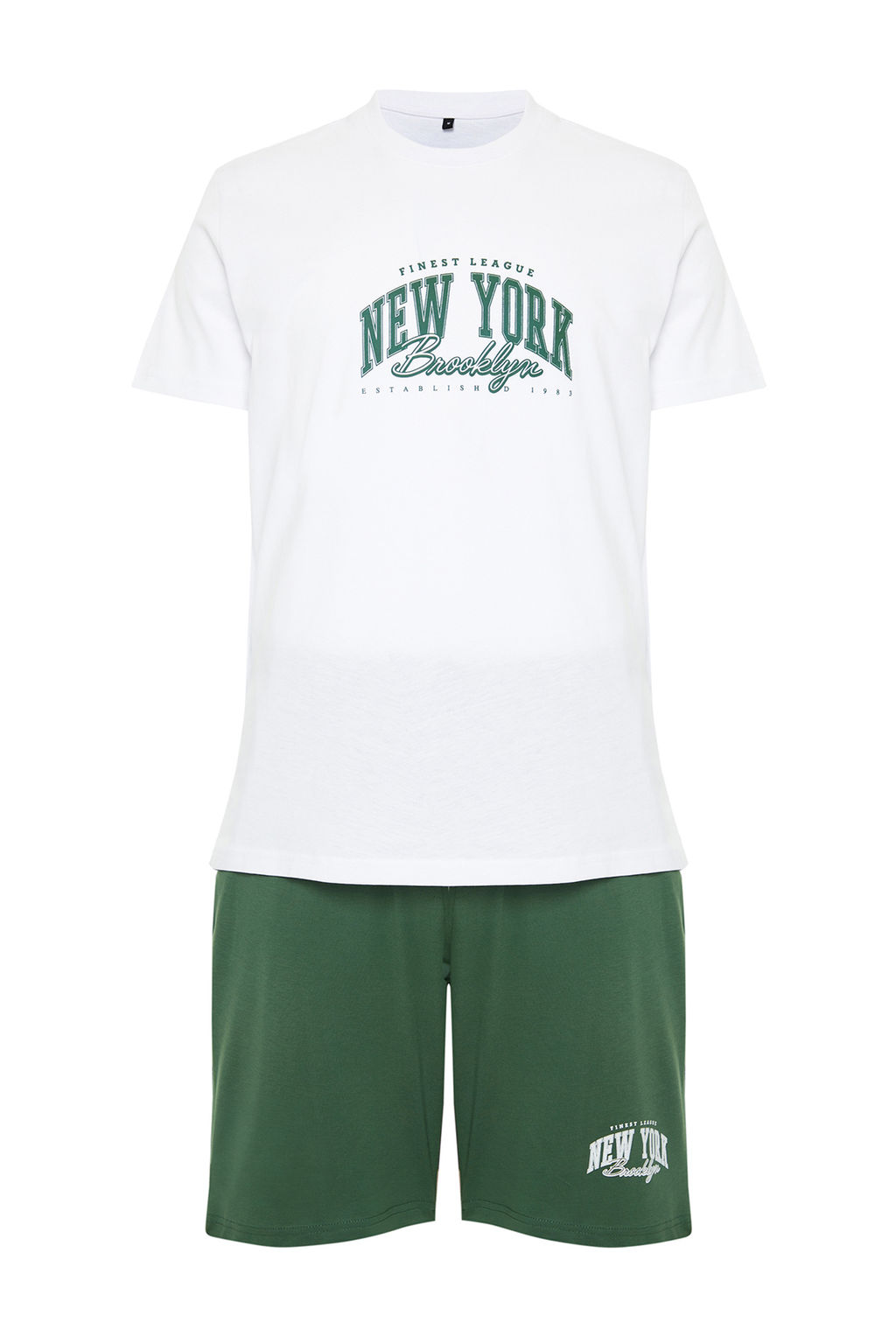 TRENDYOL MAN Lacivert Bask?l? Regular Fit Orme Sortlu Pijama Tak?m? TMNSS24PT00012 - Trendyolmilla фото 16