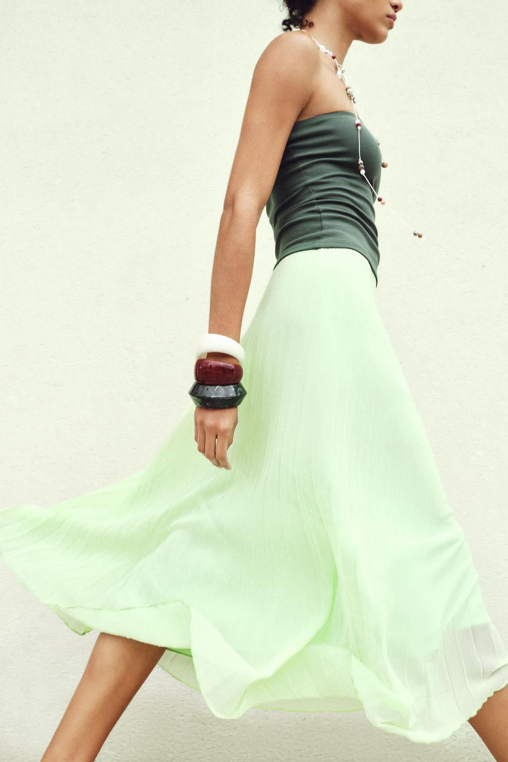 PLEATED MIDI SKIRT - Zara фото 3