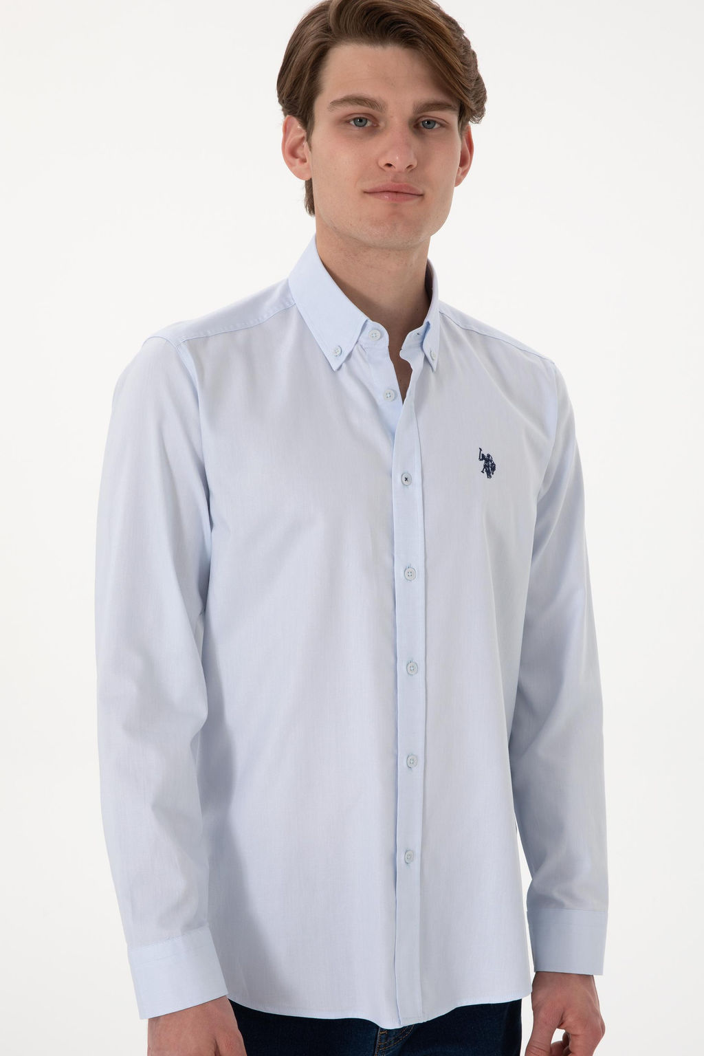 Erkek A__k Mavi Uzun Kollu Basic G_mlek - U.s. polo assn фото 3