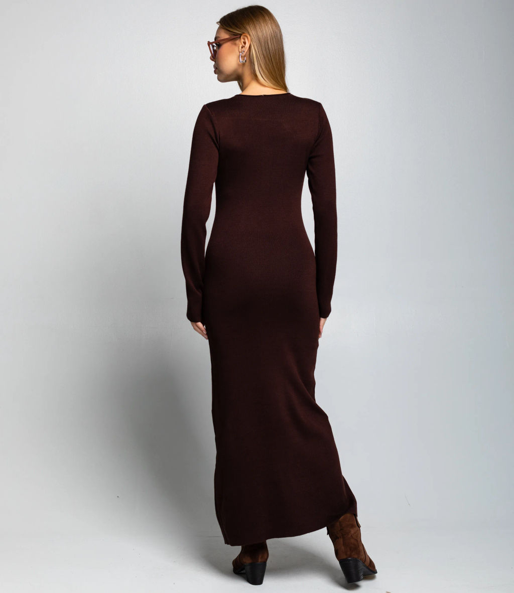 Платье #КТ25114, шоколадный