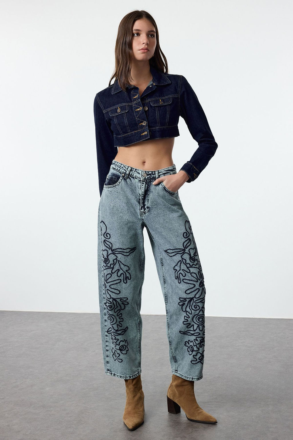 Mavi Nak?sl? Yuksek Bel Baggy Jeans TWOAW25JE00224 - Trendyolmilla фото 2