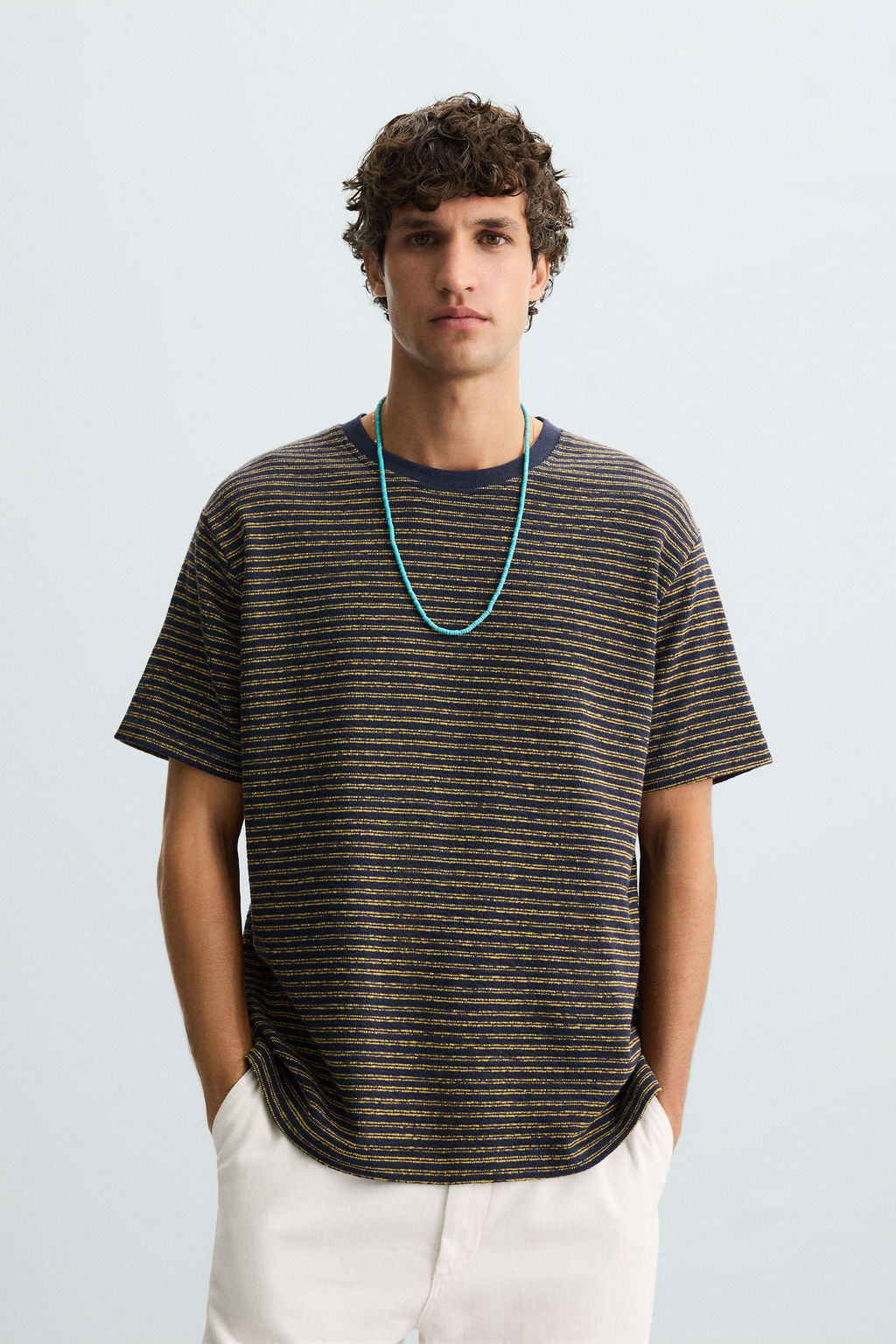 STRIPED JACQUARD T-SHIRT - Zara фото 9