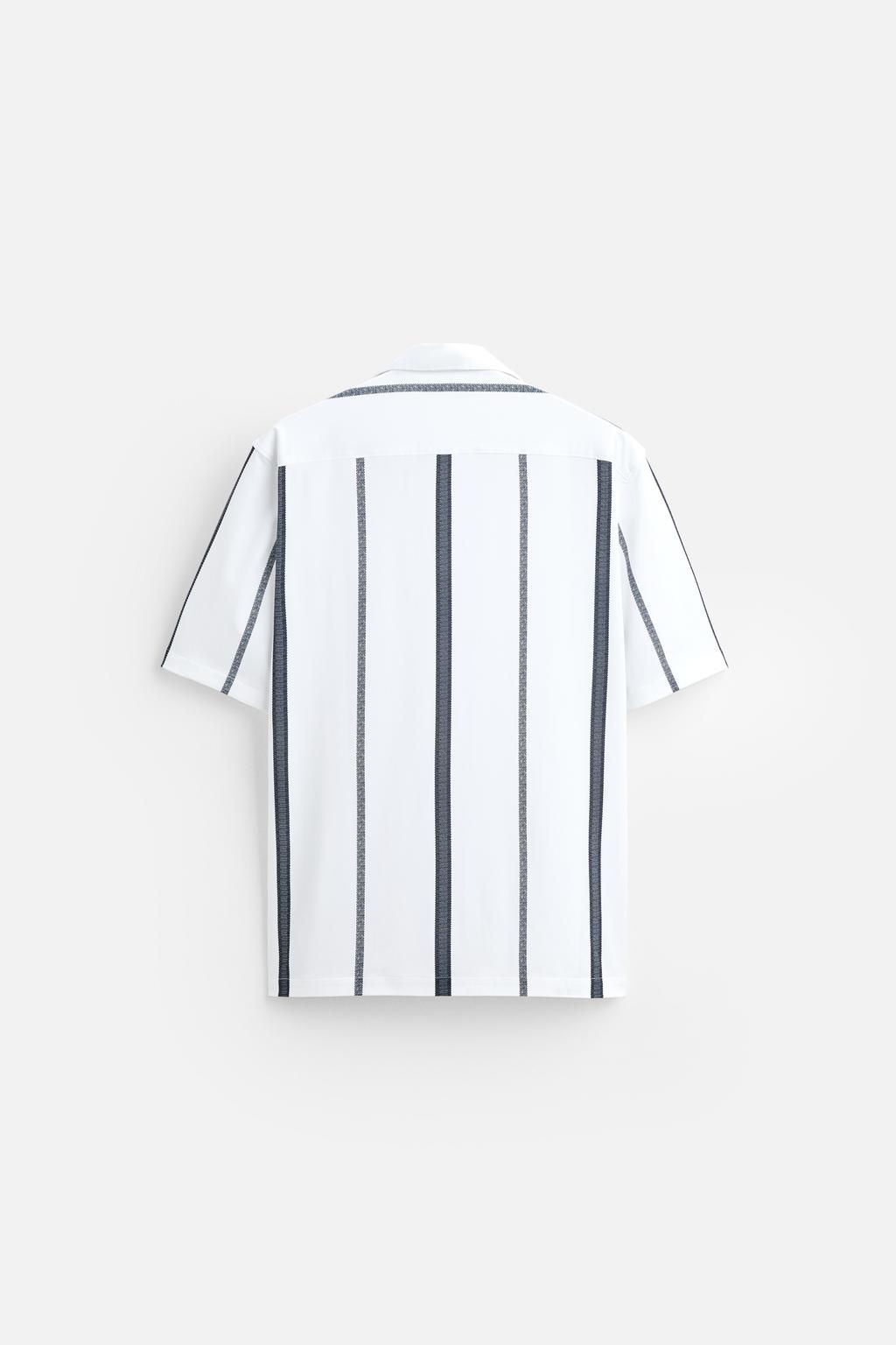 ELASTIC SHIRT WITH STRIPED PRINT - Zara фото 7