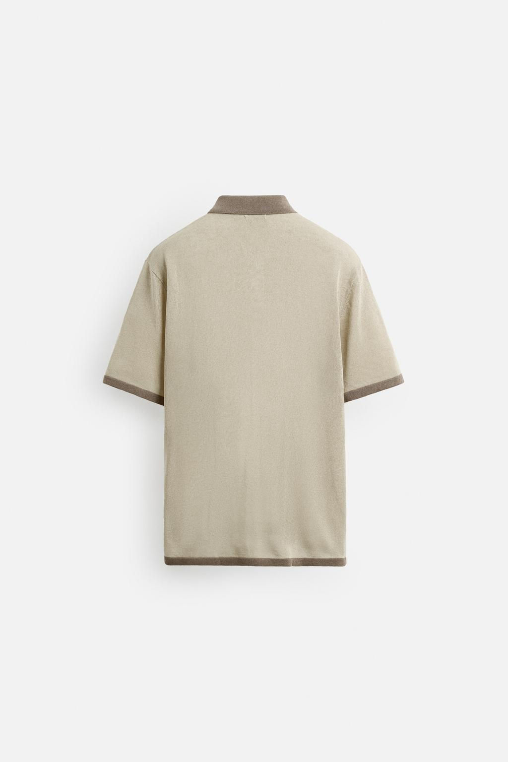 CONTRAST KNIT POLO SHIRT - Zara фото 7