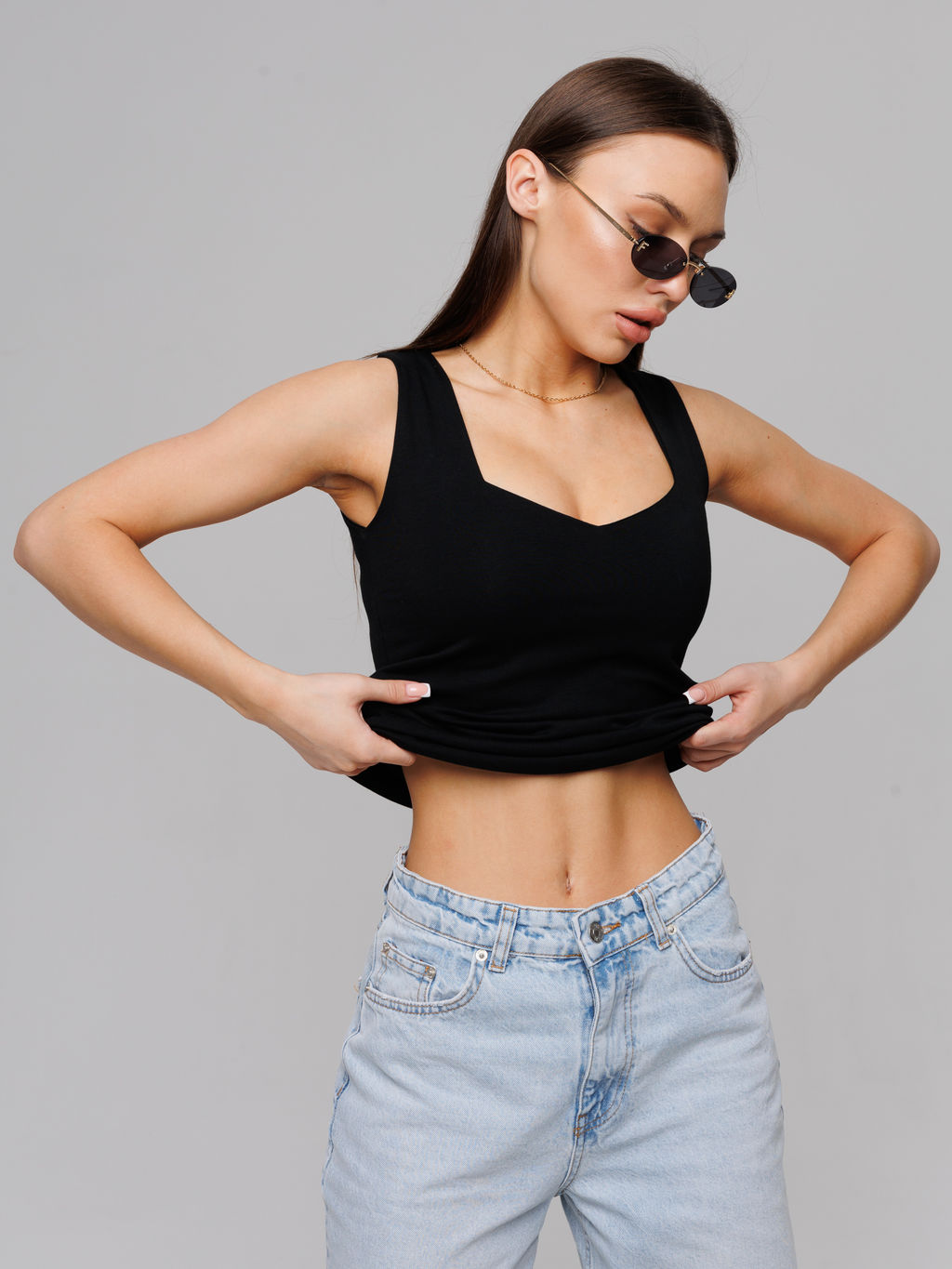 Женский топ с фигурным вырезом Lingeamo черный ЛТ-08 (7)  фото 11