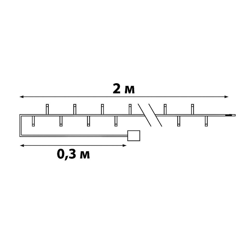 ULD-S0200-010/STB/2AA WARM WHITE IP20 CLIPS Гирлянда светодиодная на батарейках 2AA (не в/к), Прищепки, 2м. 10 светодиодов. Теплый белый свет. Провод прозрачный. TM Uniel.