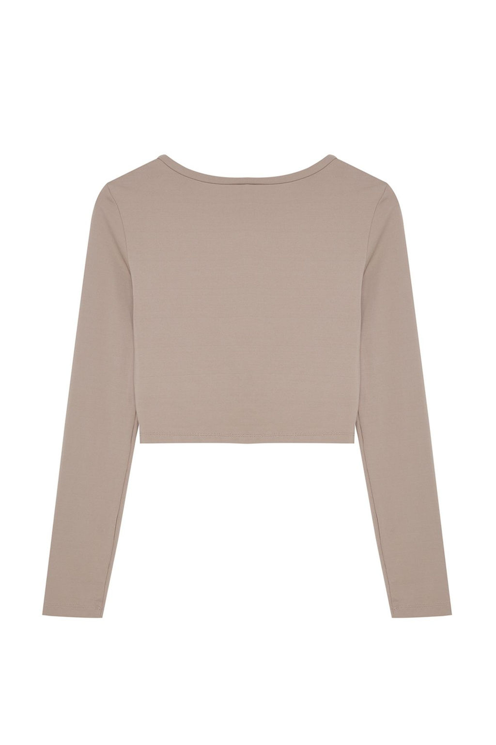 Vizon Poliamid Fitted/Vucuda Oturan Uzun Kollu Bisiklet Yaka Orme Bluz TWOAW25BZ00010 - Trendyolmilla фото 7