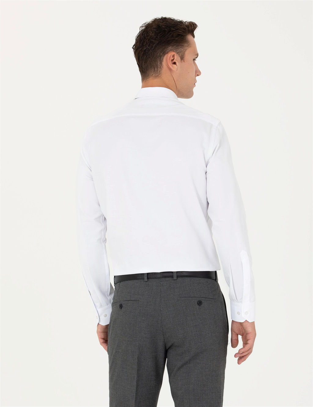 Beyaz Slim Fit Uzun Kollu Basic G_mlek - Pierre cardin фото 5