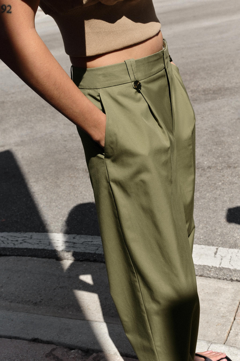 PANTAL?N CHINO RECTO / Khaki - Zara фото 4