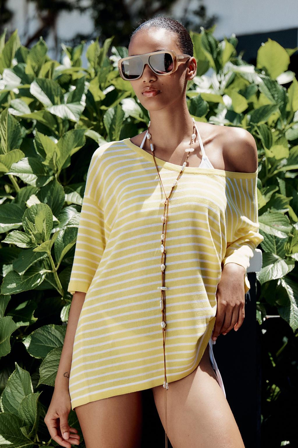 OVERSIZED KNIT SHORT SLEEVE TOP - Zara фото 10