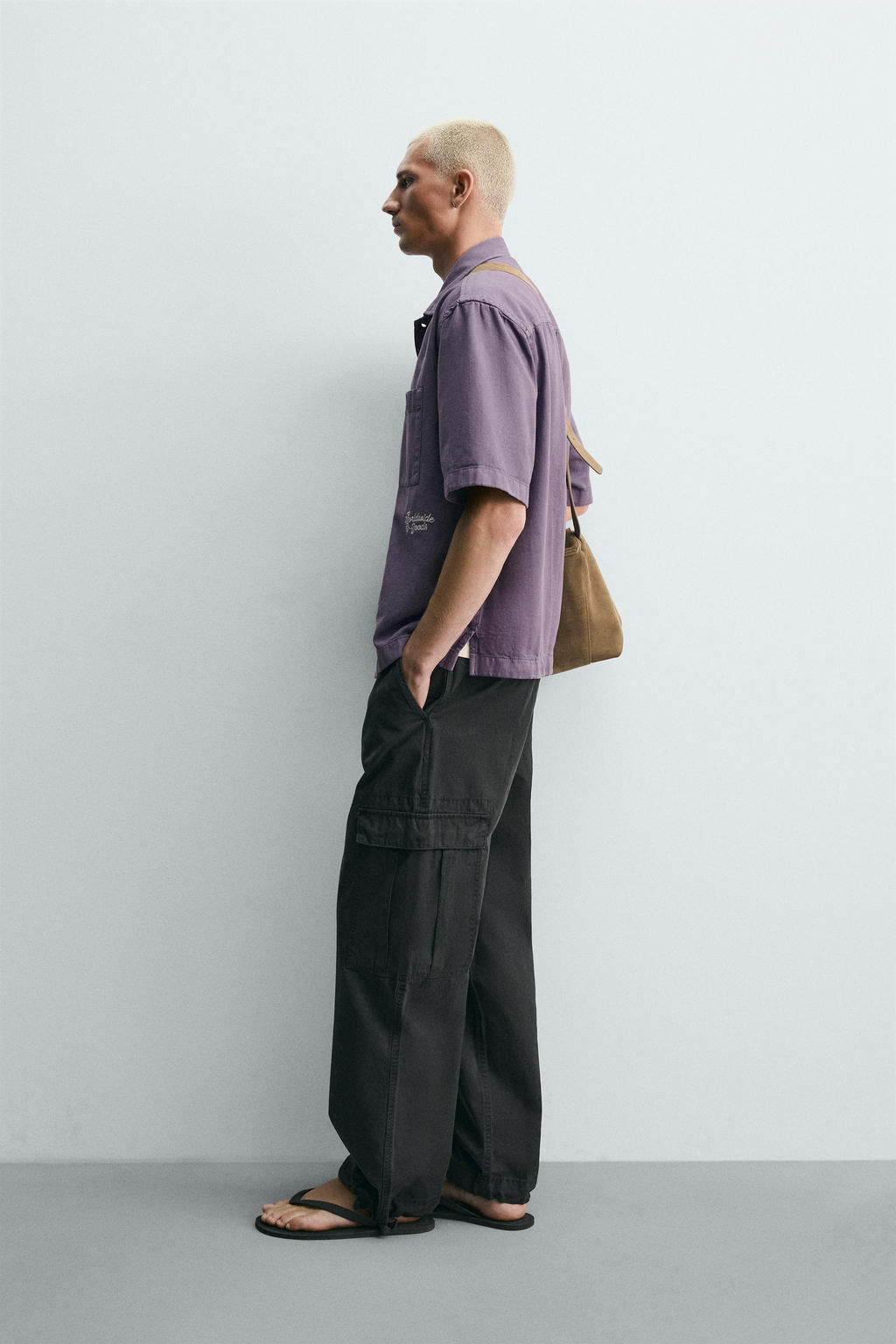 SOBRECAMISA ESTRUCTURA BORDADO / Morado - Zara фото 4