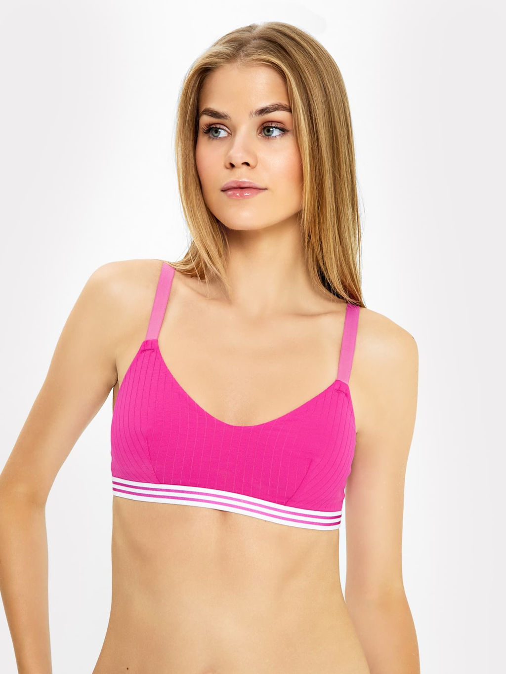 Хлопковое бюстье розового цвета с широким поясом в полоску - Mark formelle фото 2