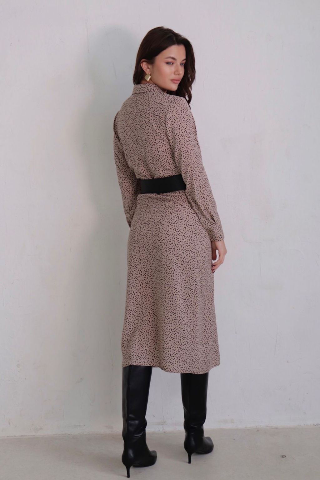 Платье-рубашка с английским воротником принт - Martichelli фото 198