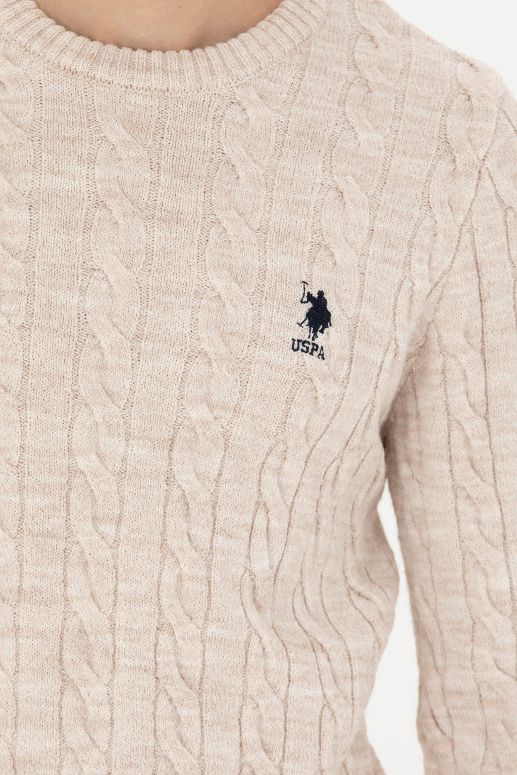 Мужской кремовый меланжевый свитер - U.s. polo assn фото 21