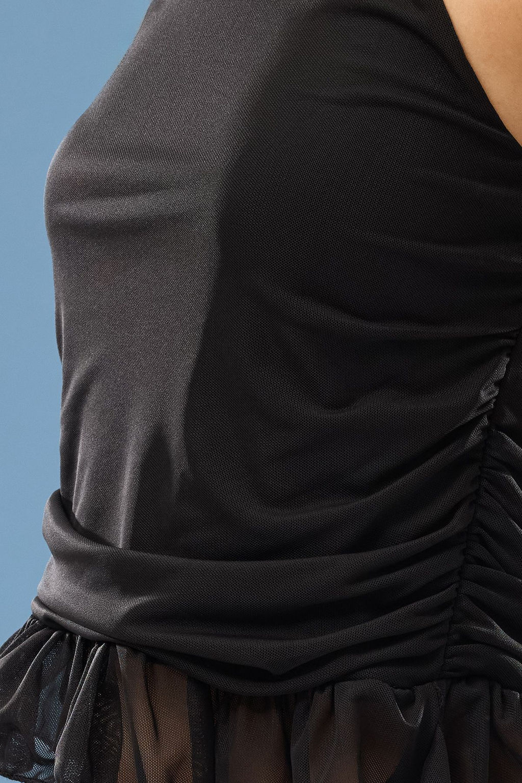 Trendyolmilla Yesil-Cok Renkli Astarl? F?rf?r Detayl? Tul Orme Bluz TPRSS25BZ00018  фото 13