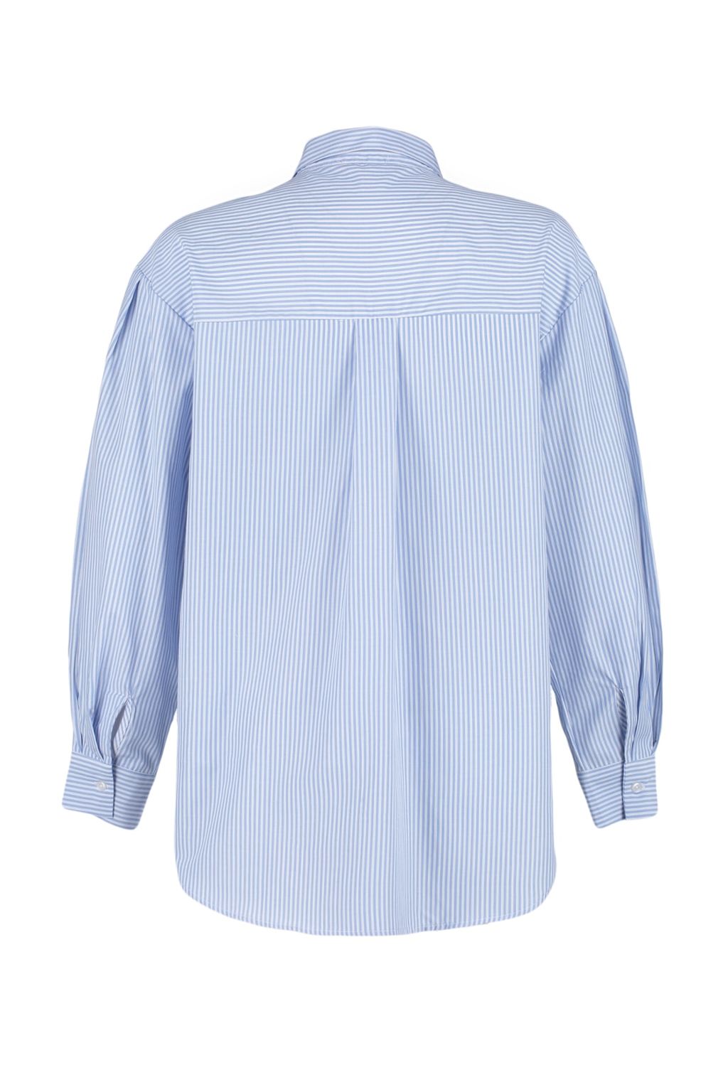 Mavi Cizgili Oversize/Genis Kal?p Dokuma Gomlek TWOSS23GO00144