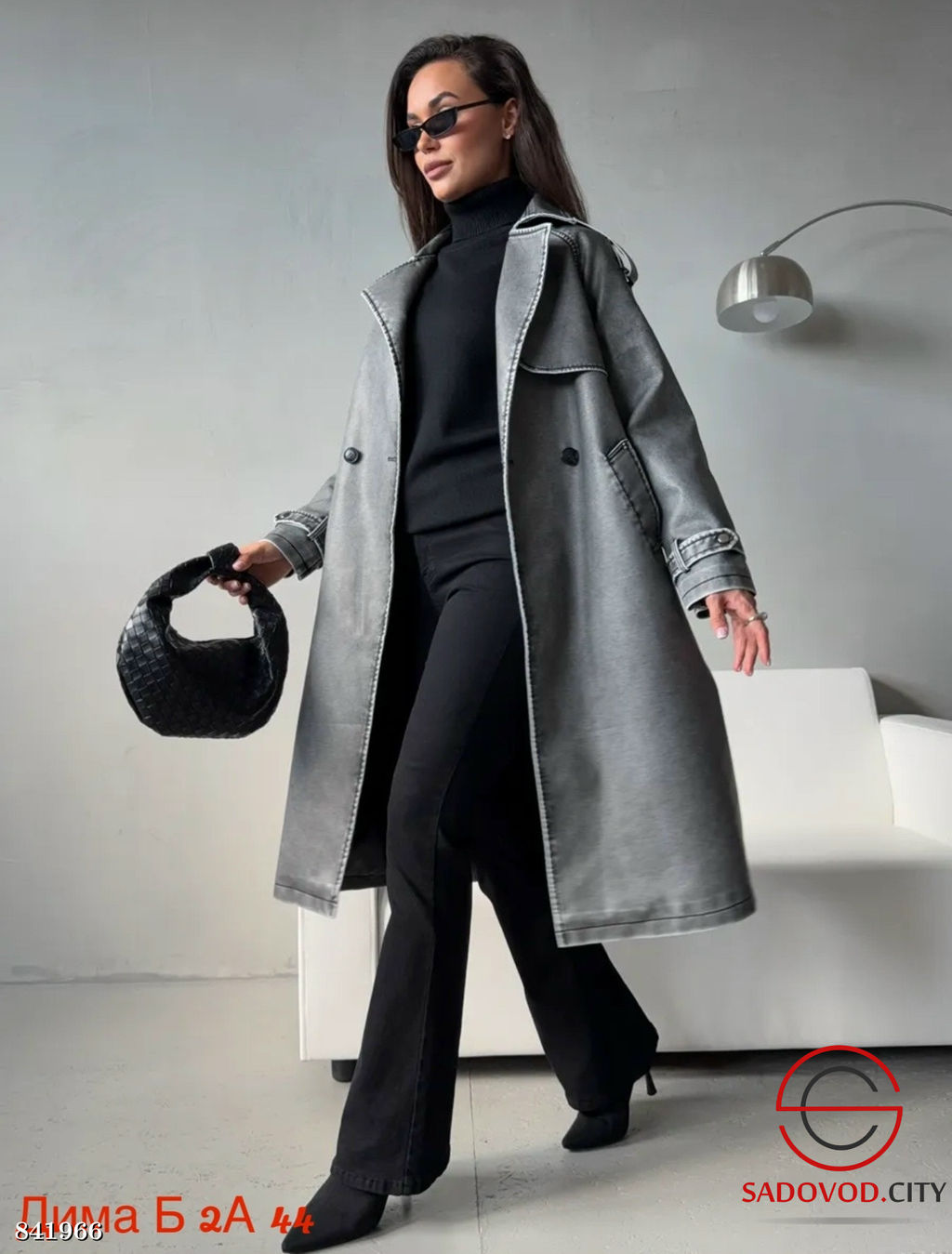 Тренч женский кожаный весенний